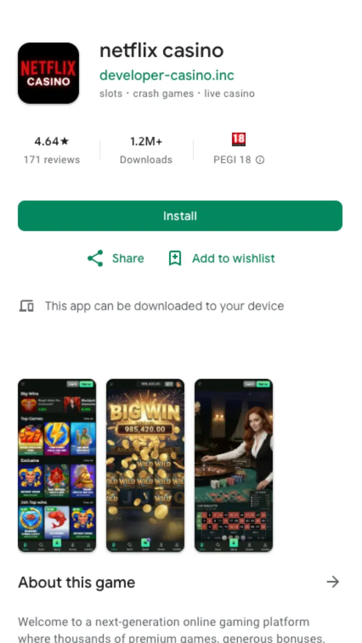 Netflix Casino mobile app
